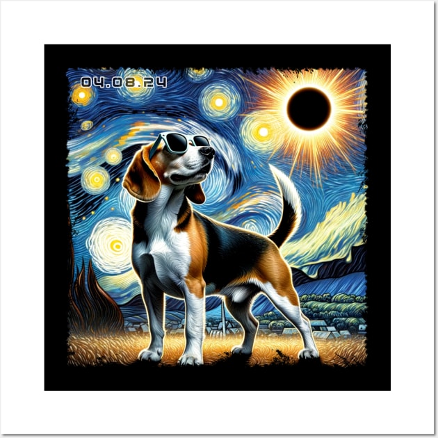 Celestial Beagle Eclipse: Trendy Tee for Beagle Lovers and Eclipses Wall Art by ArtByJenX